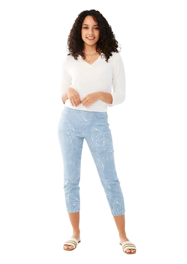 FDJ Pull-On Slim Crop Trapped Hearts Capri 2034837