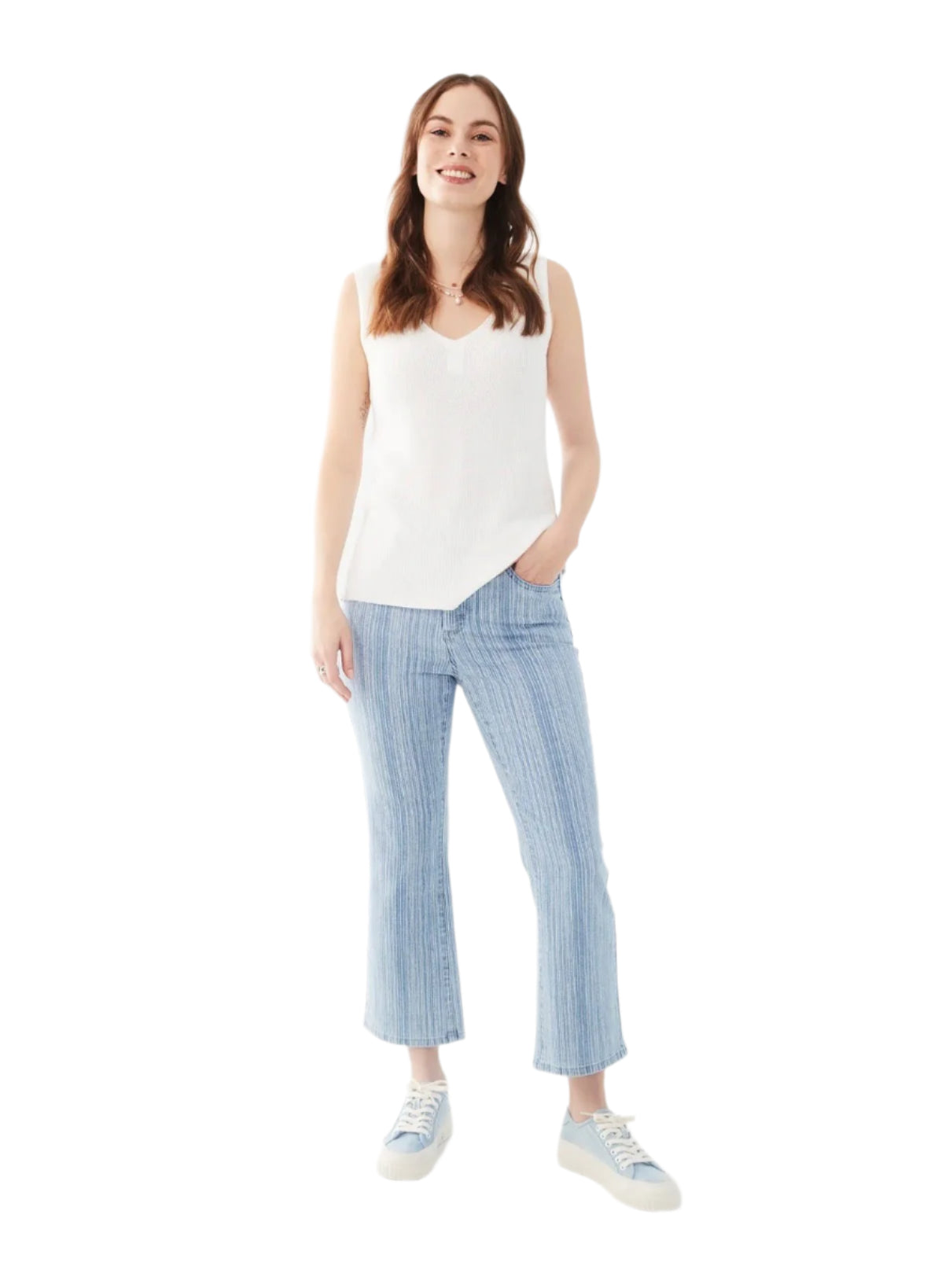 FDJ Suzanne Boot Crop Textured Stripe Jeans 6860779