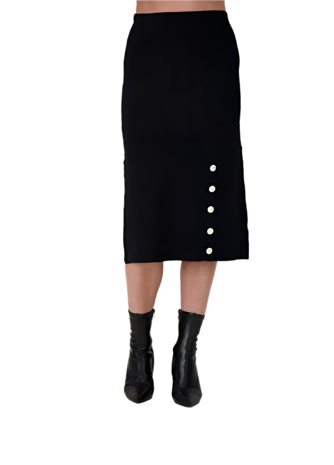 Spanner Knit Side Button Skirt 424118