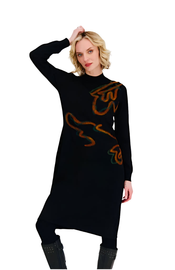 Gabby Isabella Needle Punch Turtleneck Dress 524535