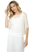 Frank Lyman Floral Embroidery Pop Over Top 258727U