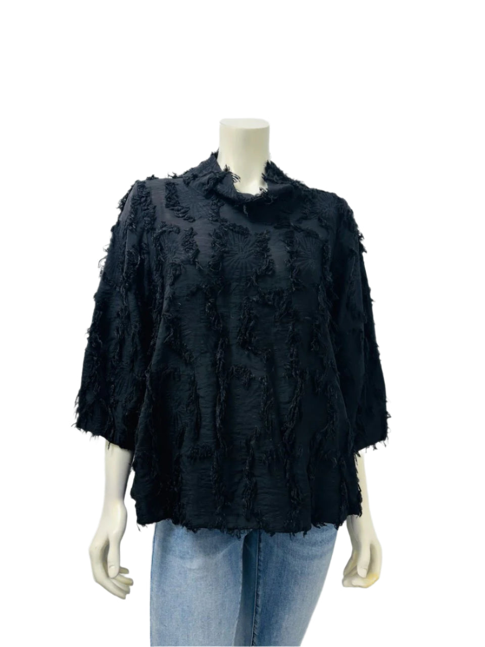 NOEN High Neck Tulle Detail Top 83556