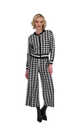 Gabby Isabella Houndstooth Zippered Sweater 524594