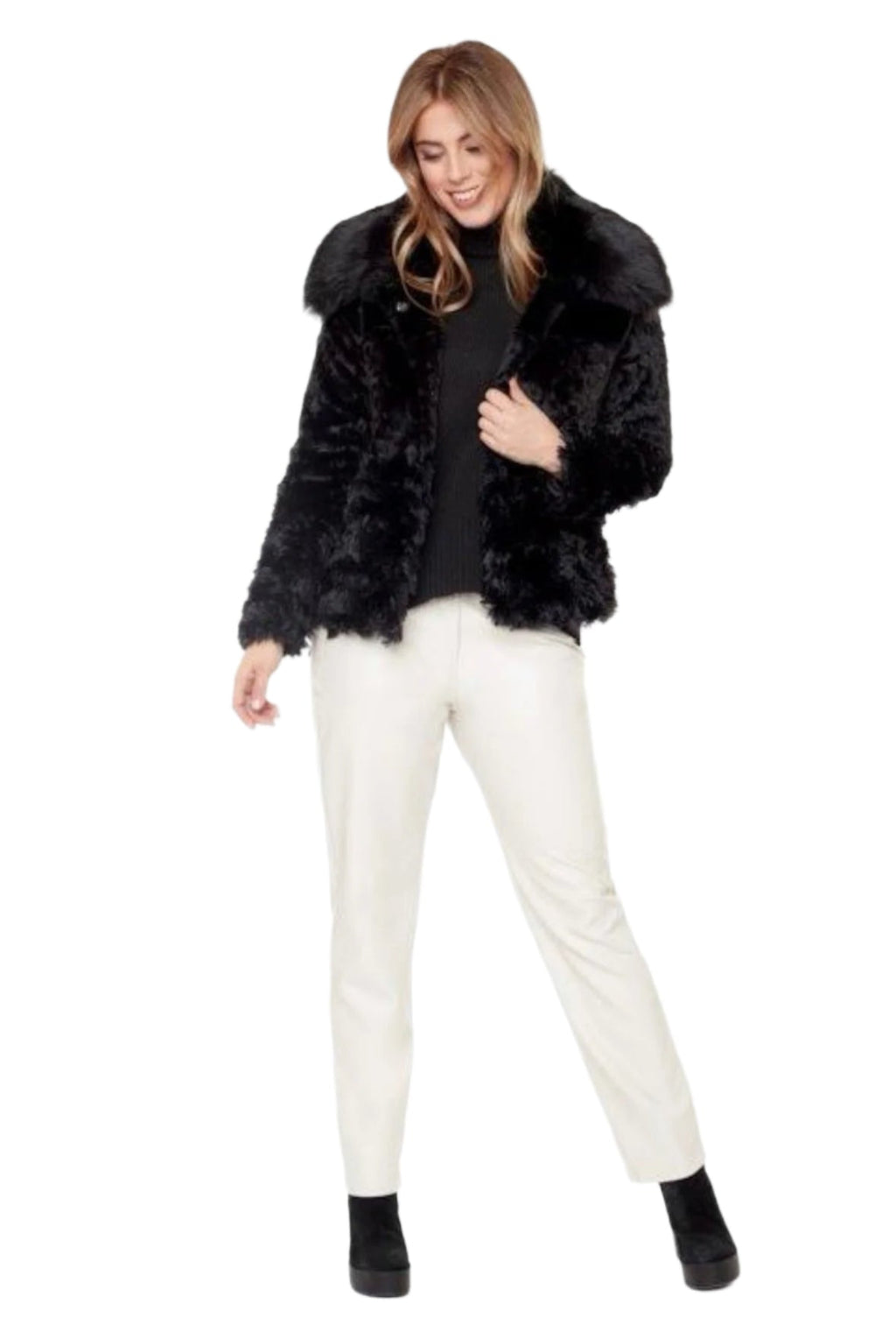 Carré Noir Faux Fur Coat 6554