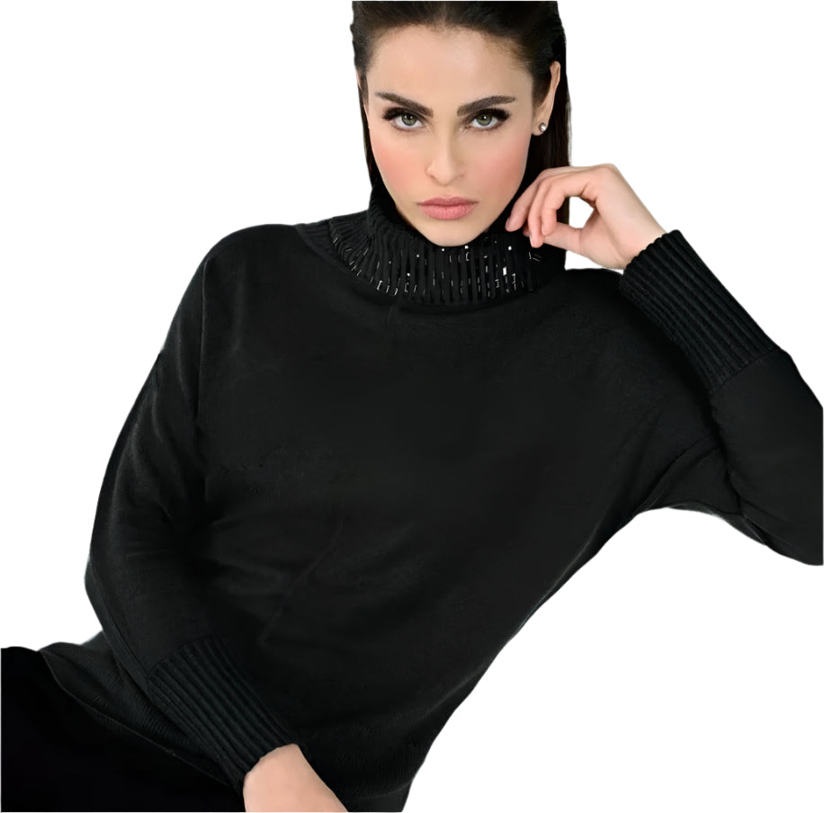 I'CONA Sequin Cowl Neck Sweater 64265