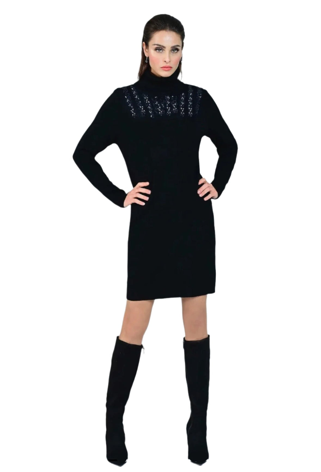 I'CONA Sequin Sweater Dress 68033