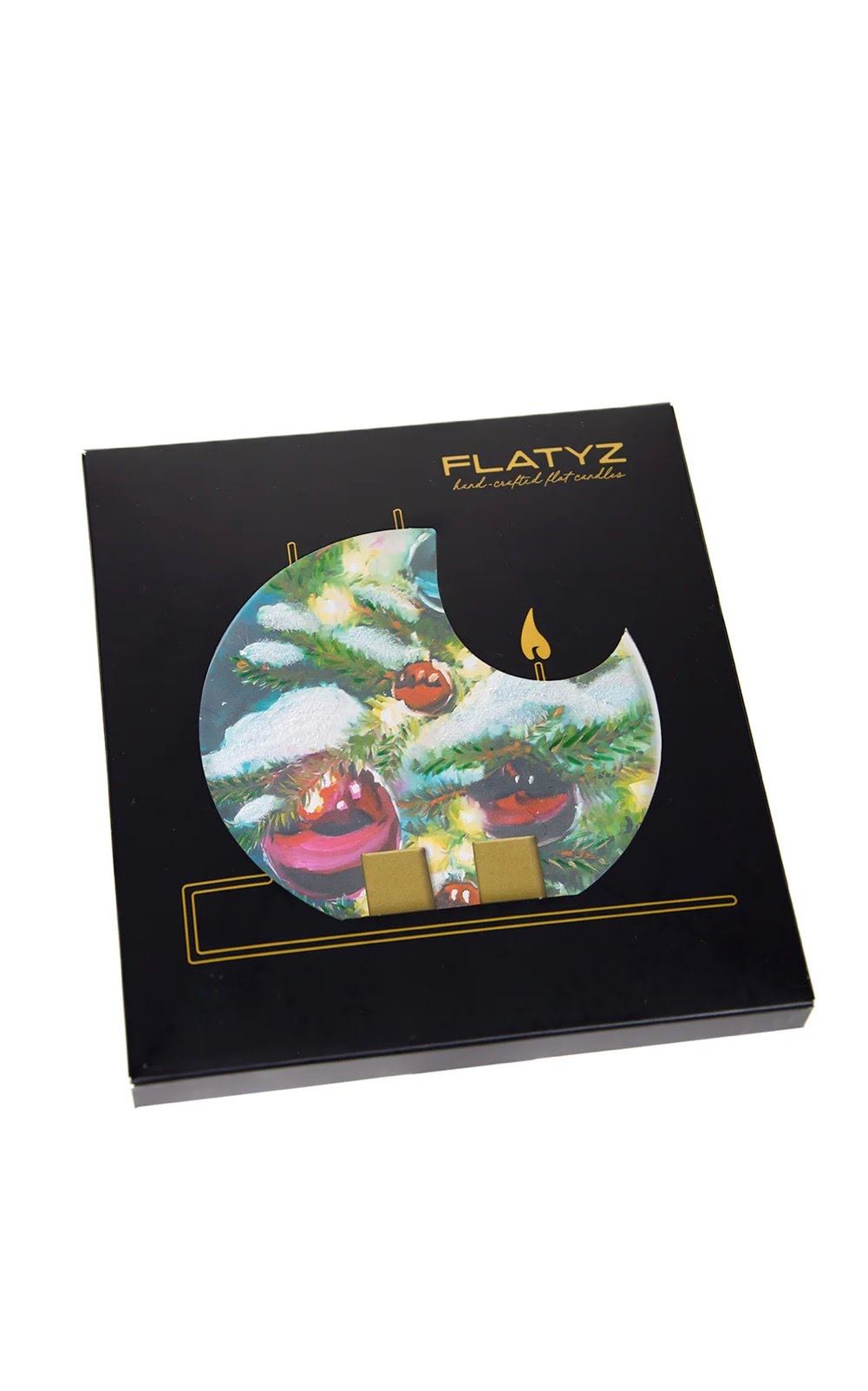 Flatyz Snowy Tree with Ornaments Candle