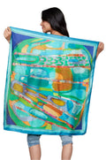 Claire Desjardins Peacock In A Pen Silk Scarf 92140
