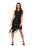 Frank Lyman Beaded Fringe Gatsby Dress 249411U