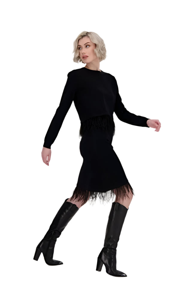 Gabby Isabella Feather Hem Skirt 524624