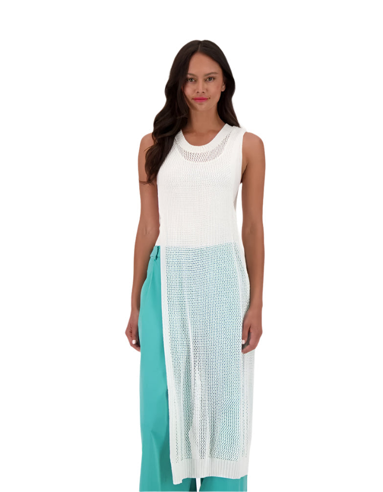 Gabby Isabella White Mesh Top 324616