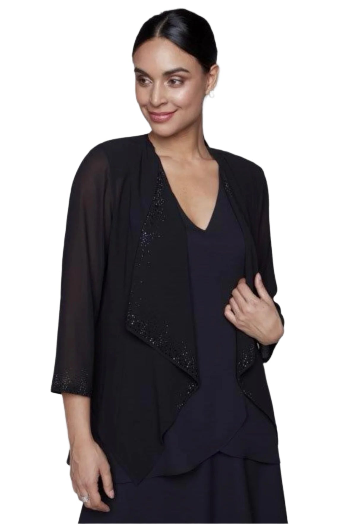 Compli K Black Sheer Embellished Jacket 50062