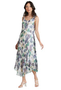 Carré Noir Layered Hem Floral Dress 6171
