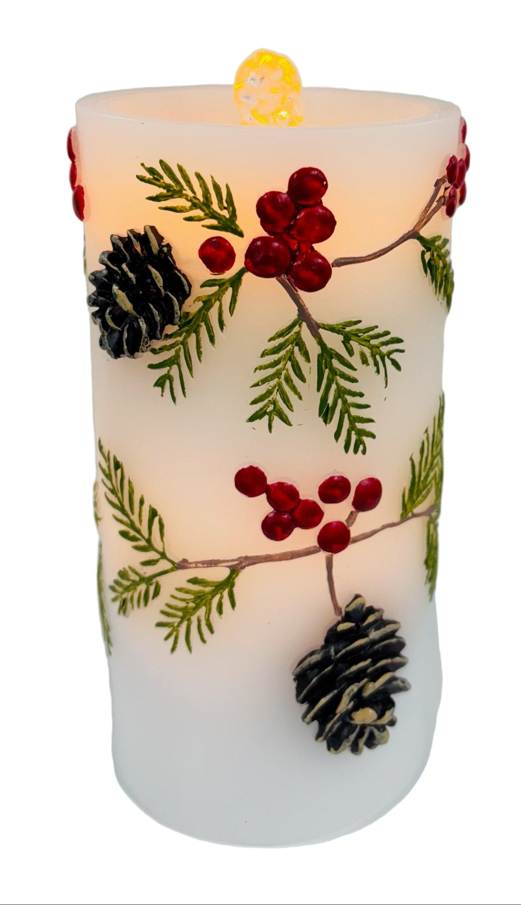 Christmas Pine & Berries Water Candle