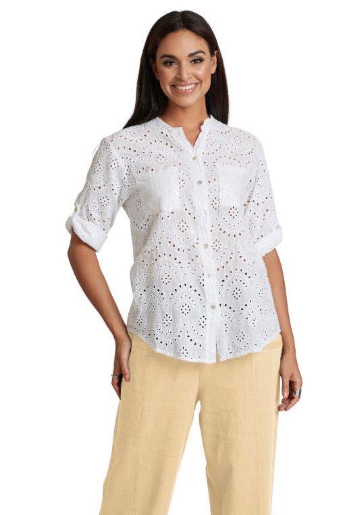 Carré Noir Eyelet Top 6081
