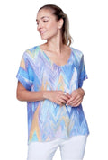 Carré Noir Wave Print Top 6931