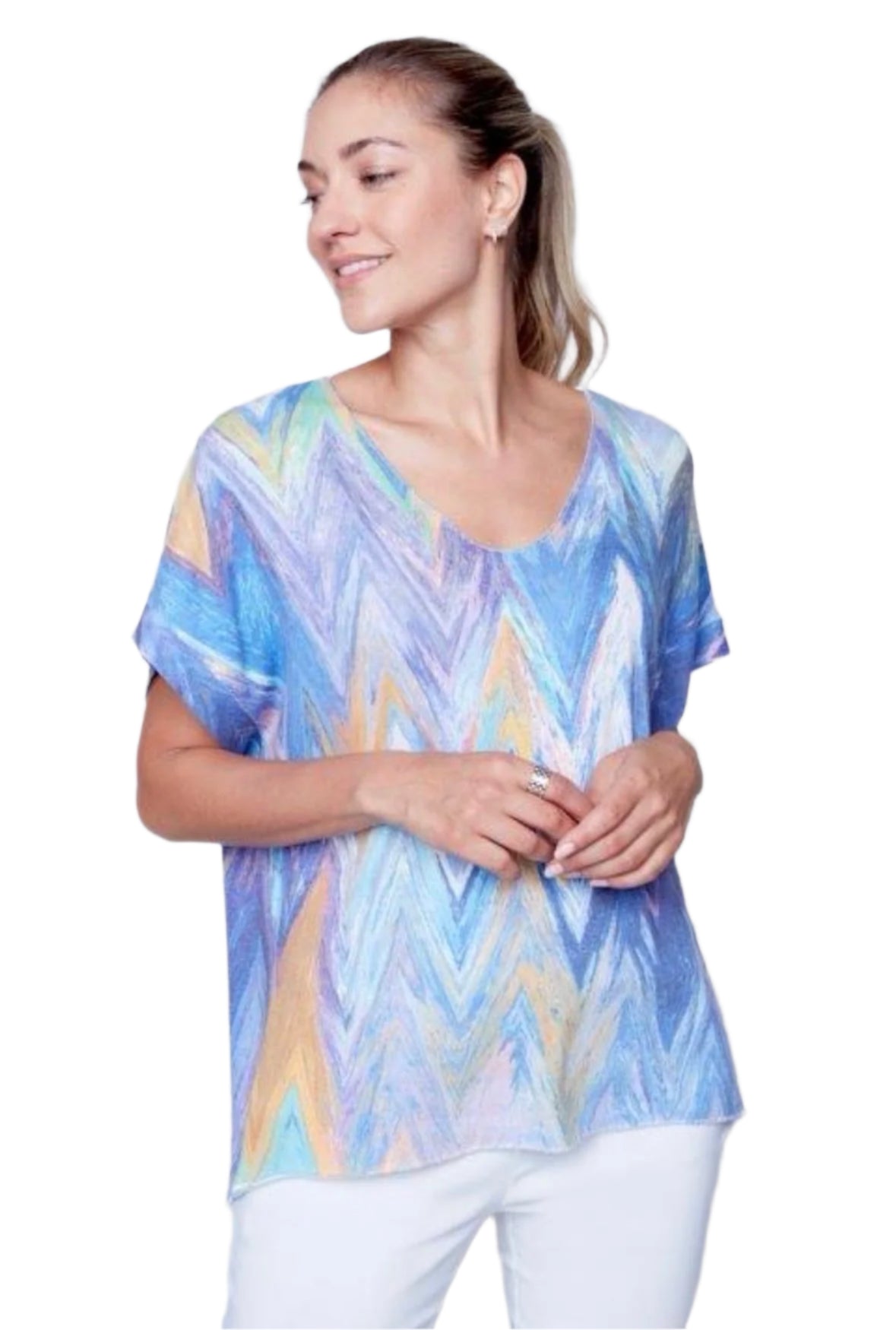 Carré Noir Wave Print Top 6931