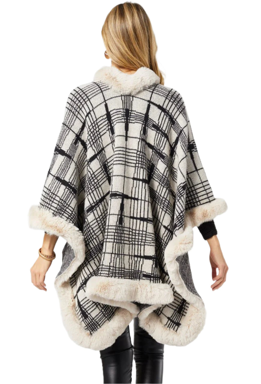 Coco + Carmen Everleigh Wrap with Faux Fur Trim