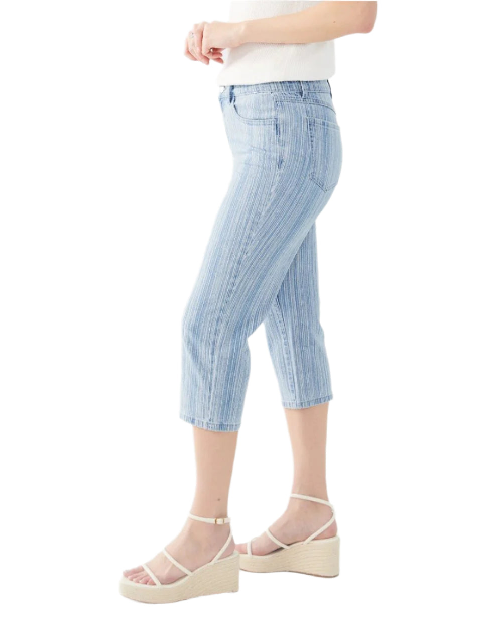 FDJ Olivia Textured Stripe Capri 2036779