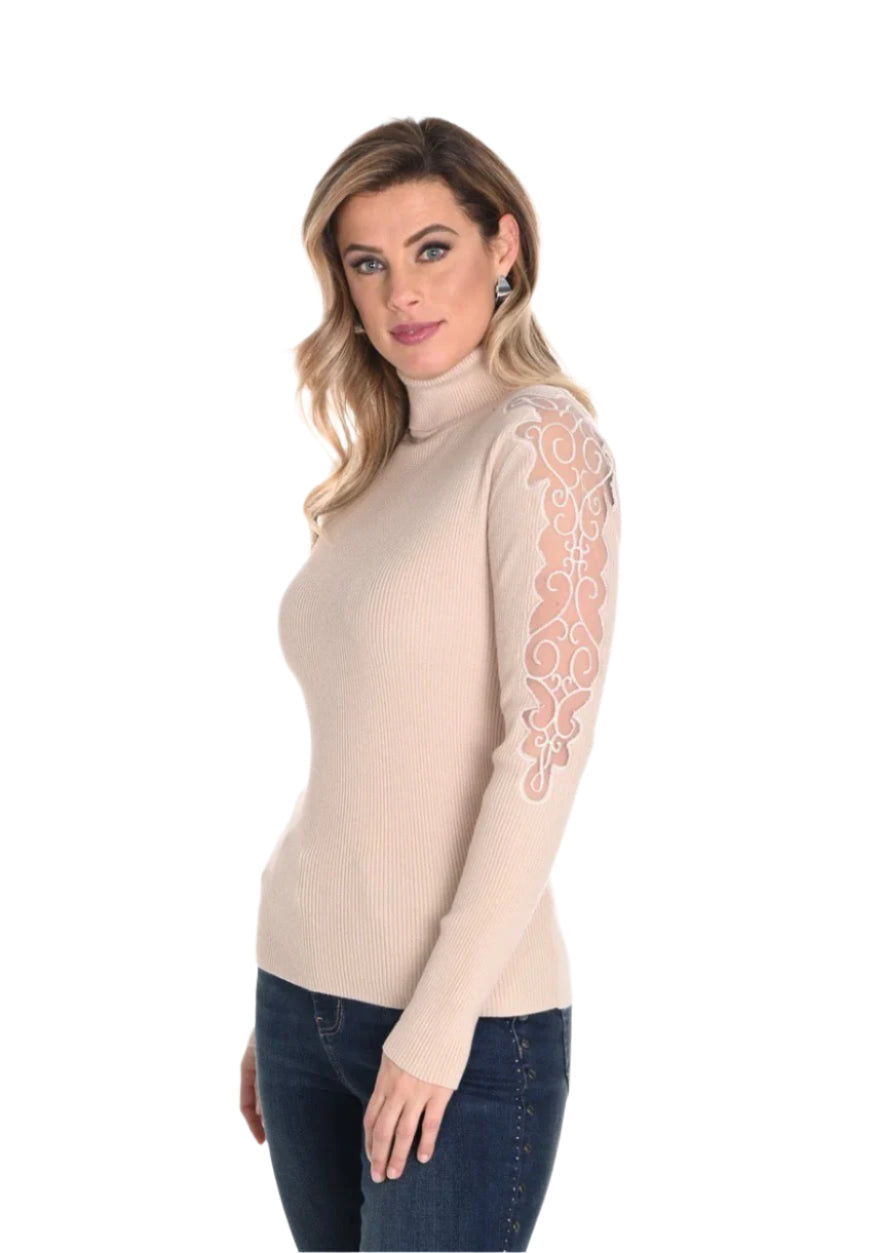 Frank Lyman Beige Turtleneck Sweater 243438U