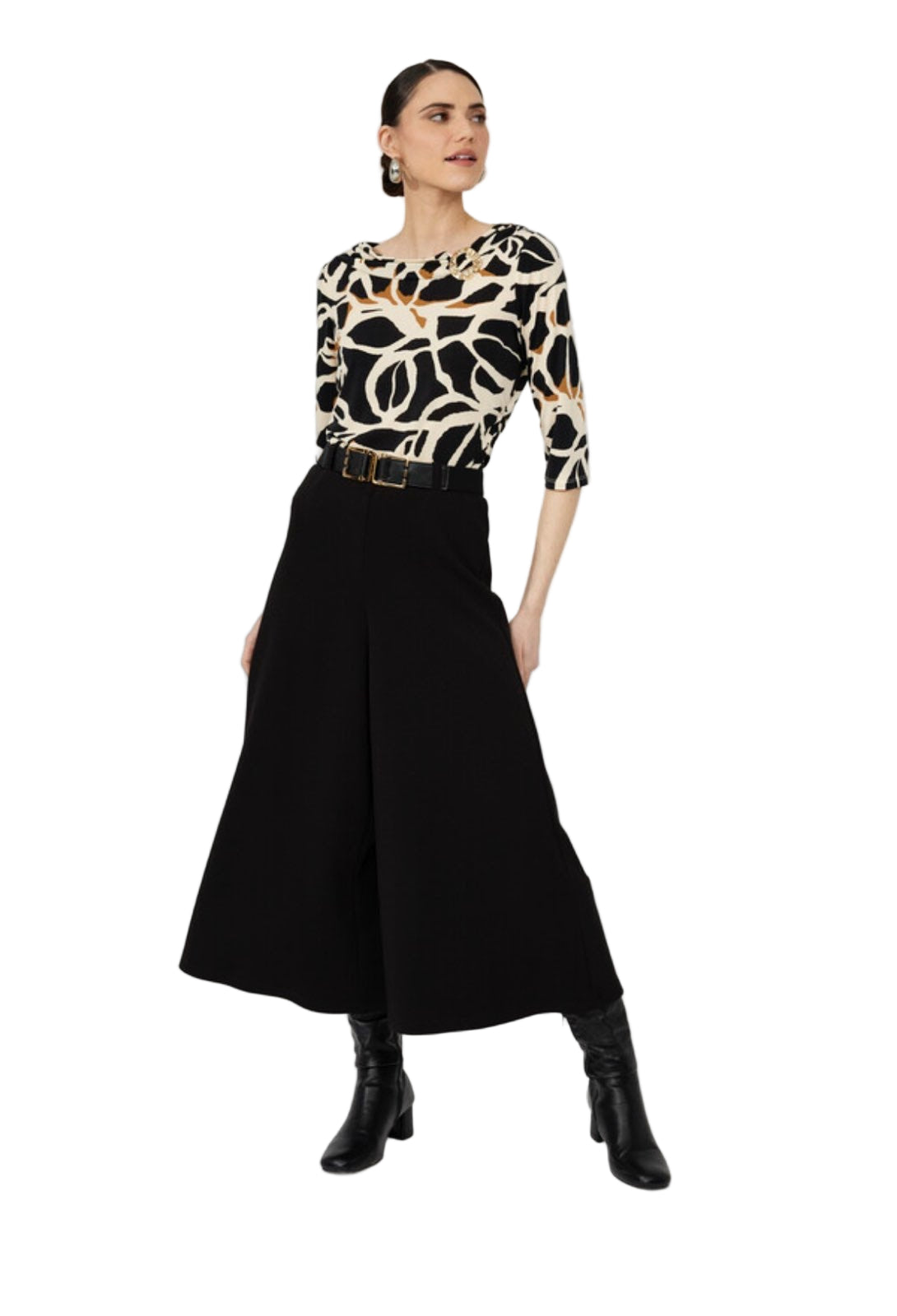 Frank Lyman Wide Leg Cropped Pants 253206