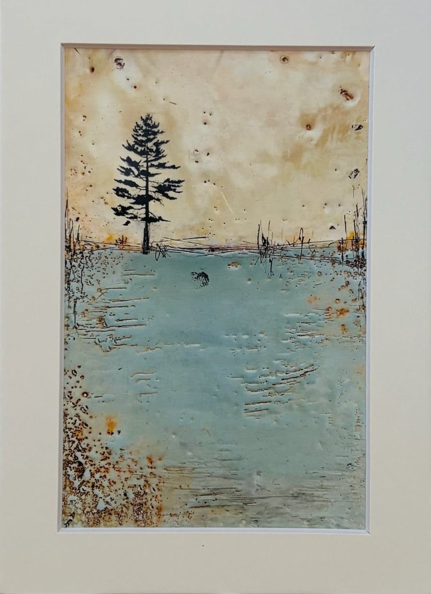 Trish McFerran Pine Tree Encaustic Print