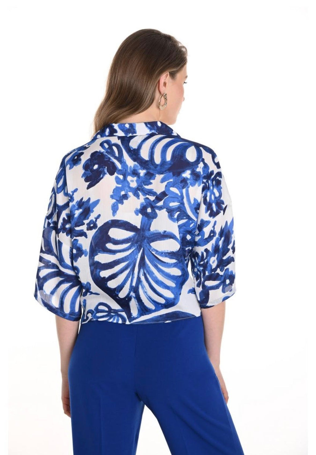 Frank Lyman Blue Floral Print Top 256382