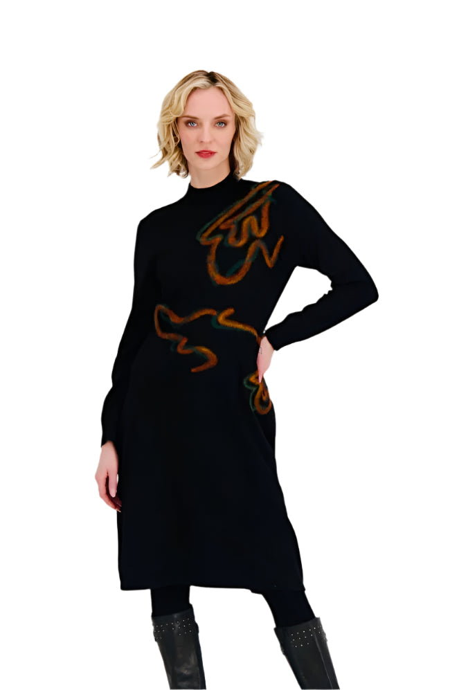 Gabby Isabella Needle Punch Turtleneck Dress 524535