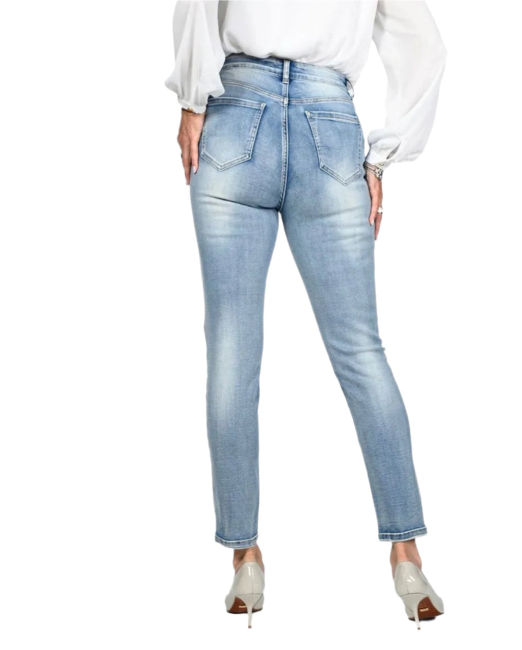 Frank Lyman Rhinestone & Pearl Embellished Pocket Jeans 236648U