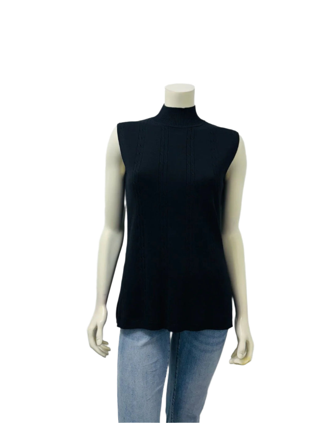 Variations Sleeveless Mock Neck Top V7723