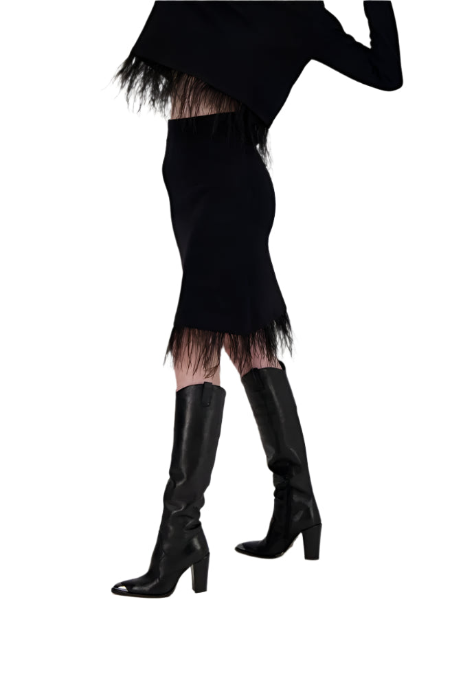 Gabby Isabella Feather Hem Skirt 524624