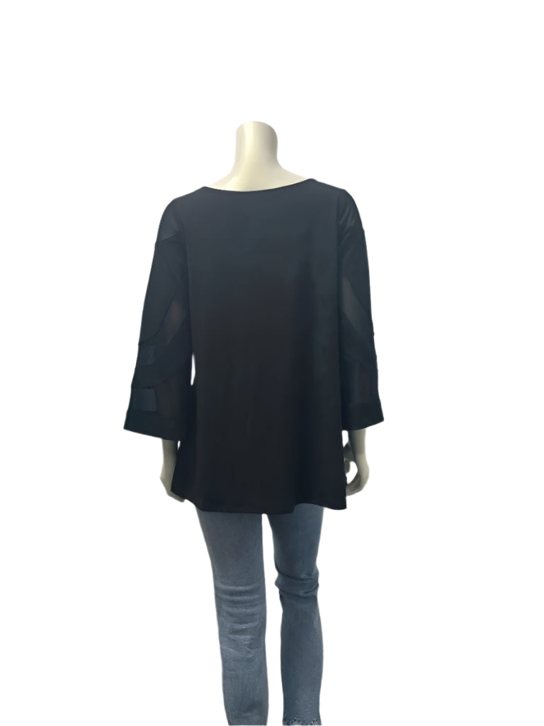 Carré Noir Mesh Bell Sleeve Top 6613