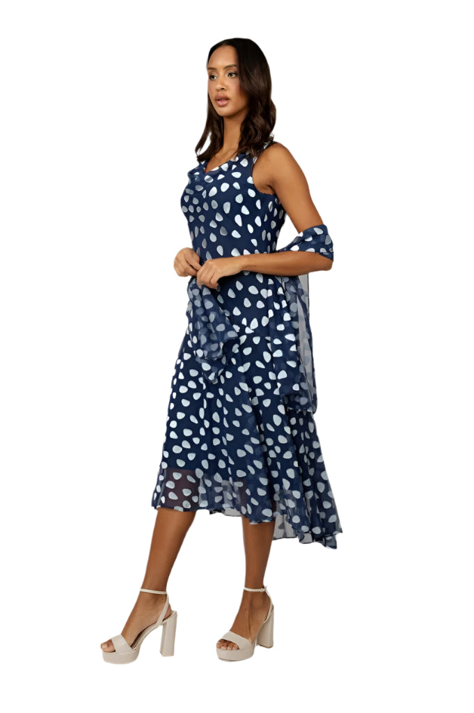 Compli K Polka Dot Dress & Shawl 50115