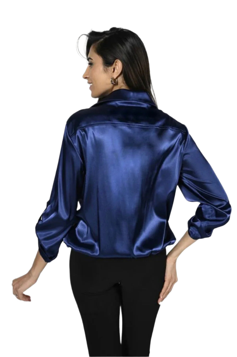 Frank Lyman Blue Satin Top 223409U
