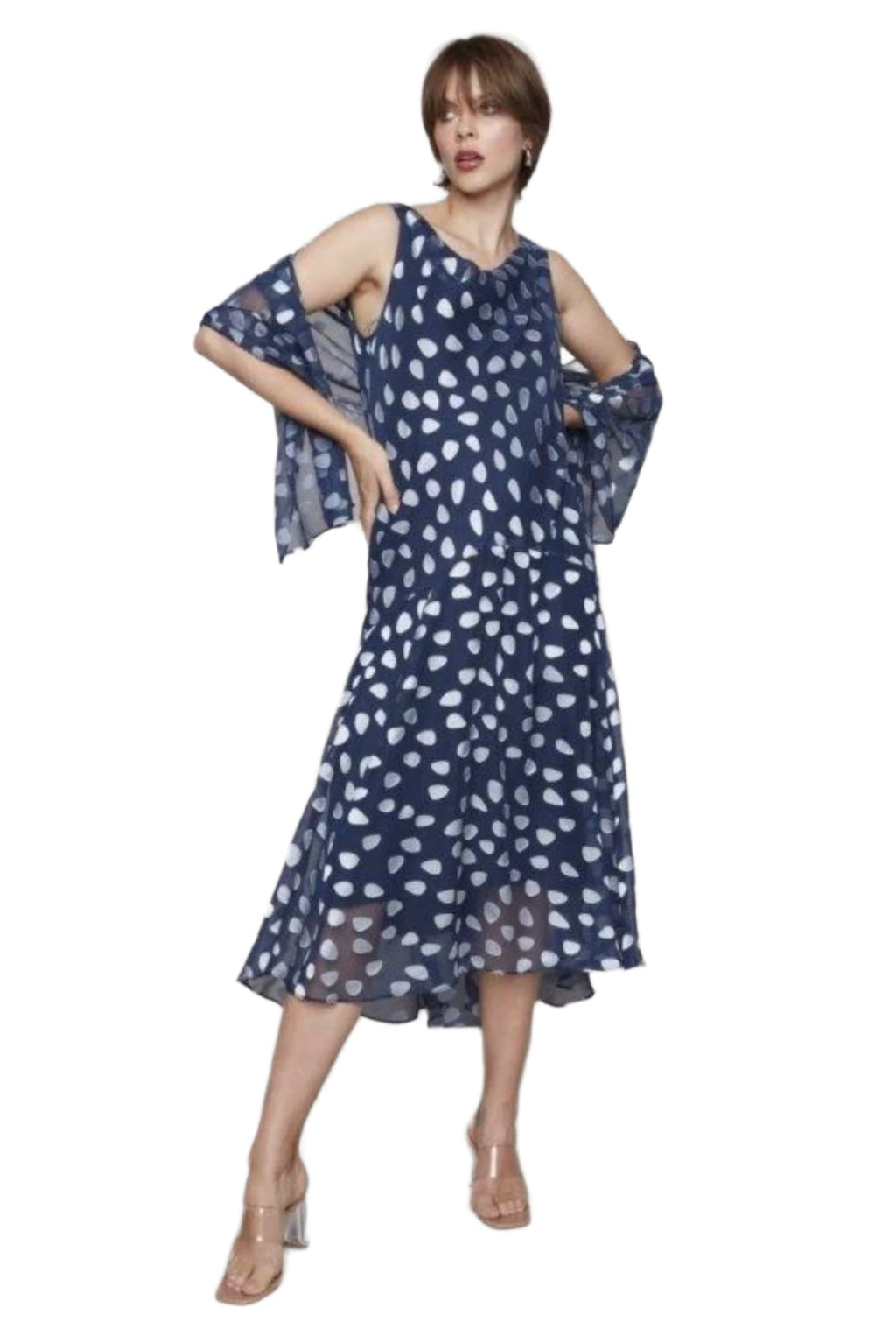 Compli K Polka Dot Dress & Shawl 50115