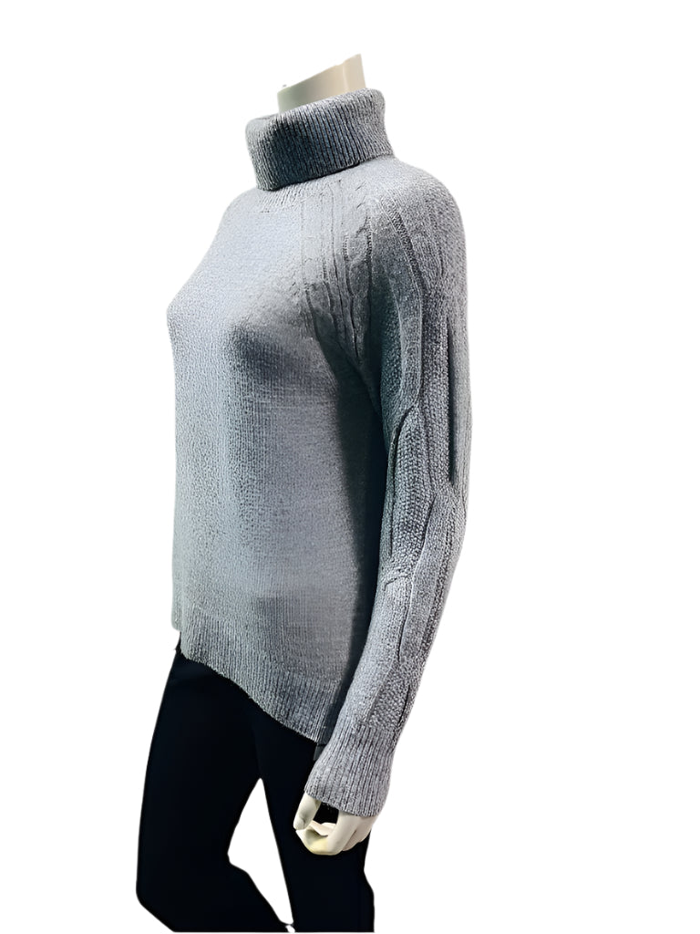 I'CONA Knit Sequin Turtleneck Sweater 64206