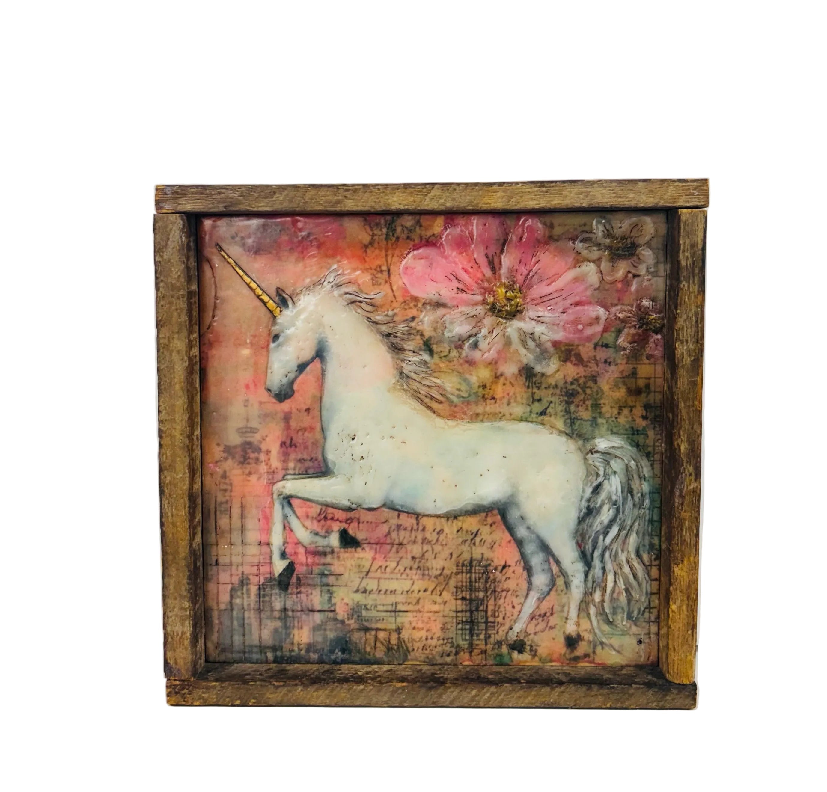 Trish McFerran Unicorn Encaustic Art 502