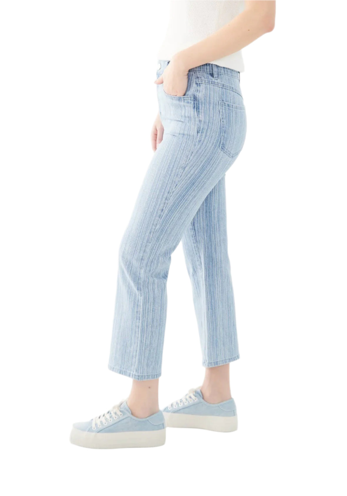 FDJ Suzanne Boot Crop Textured Stripe Jeans 6860779