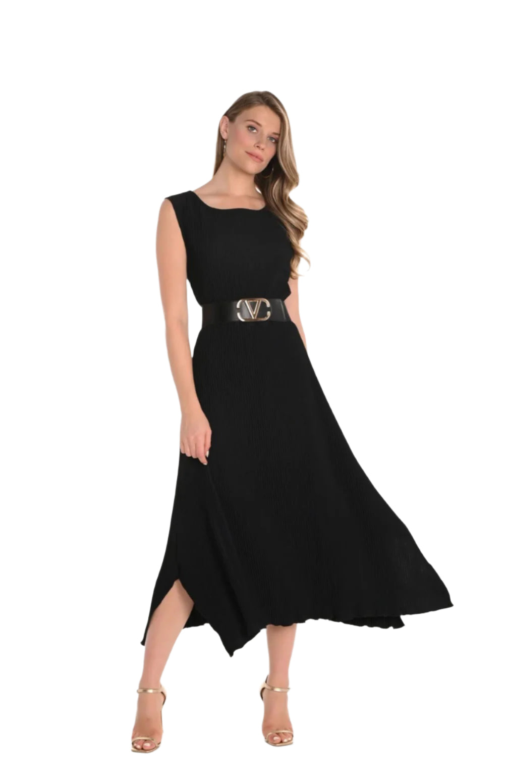 Frank Lyman Classic Black Pleated Dress 251547