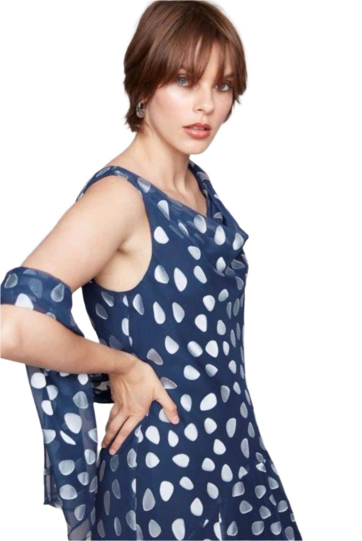 Compli K Polka Dot Dress & Shawl 50115