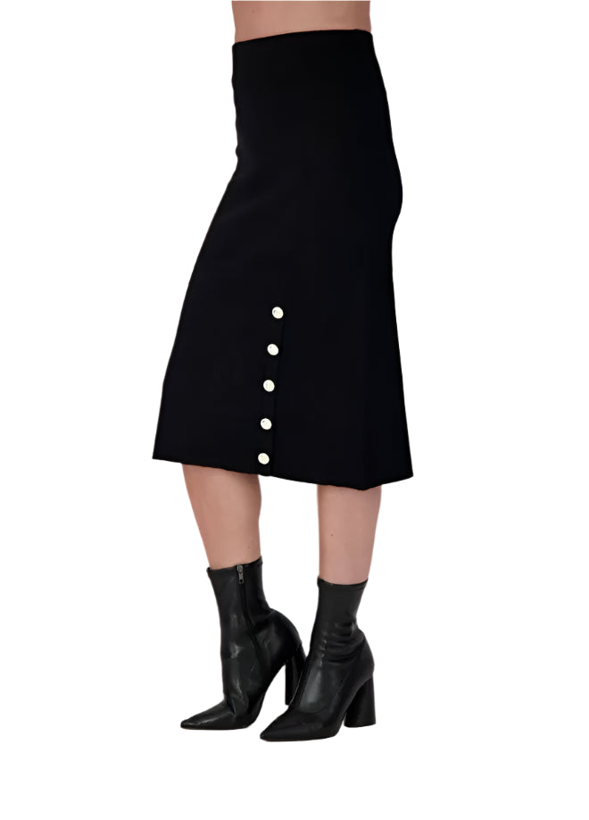 Spanner Knit Side Button Skirt 424118