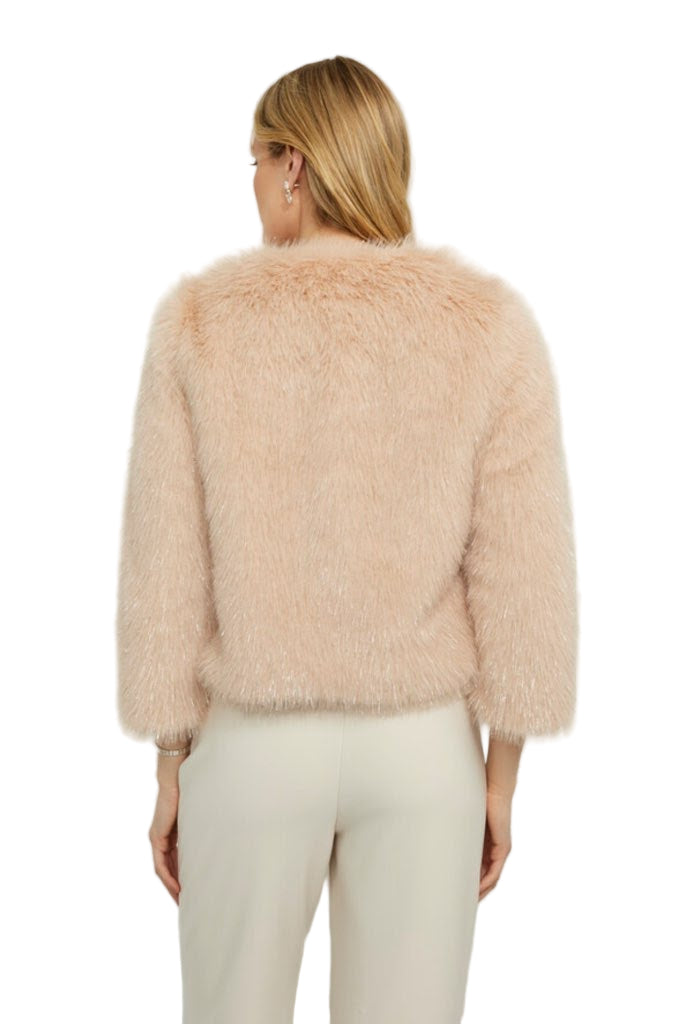 Frank Lyman Blush Faux Fur Jacket 259730