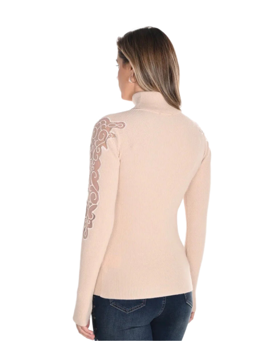 Frank Lyman Beige Turtleneck Sweater 243438U