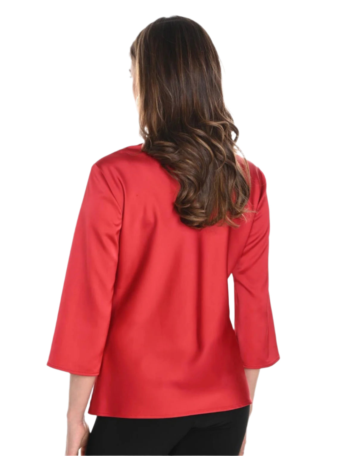 Frank Lyman Red Satin Cowl Neck Top 244125