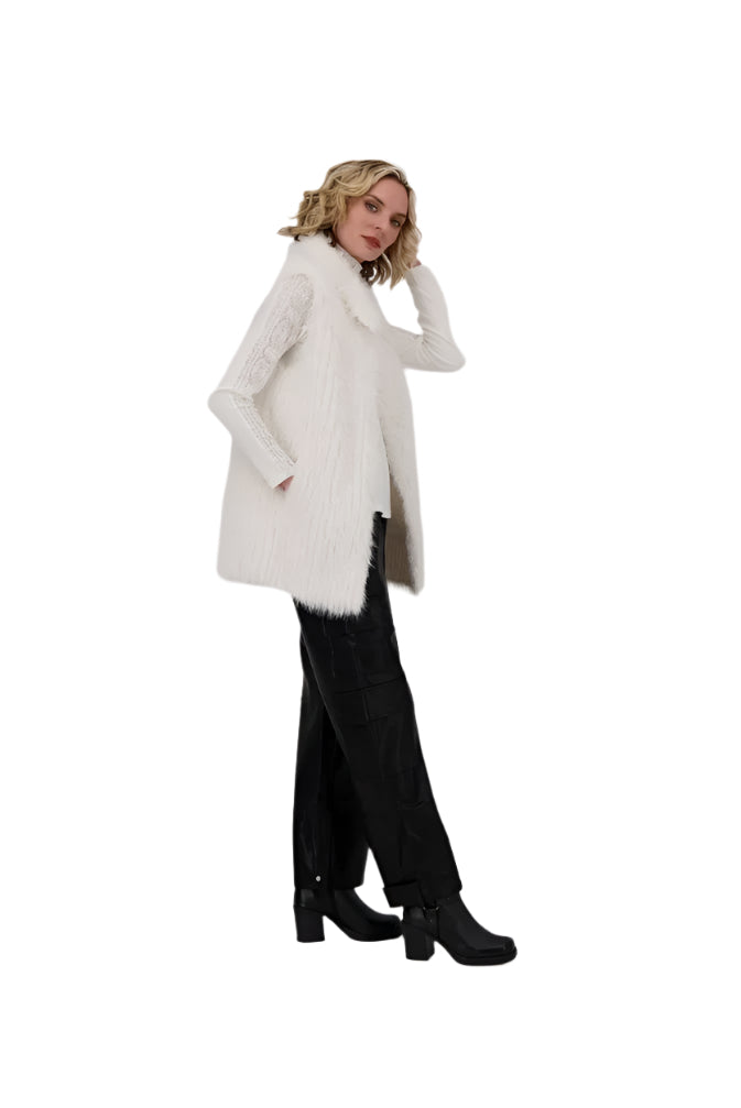 Gabby Isabella Collared Faux Fur Vest 524550