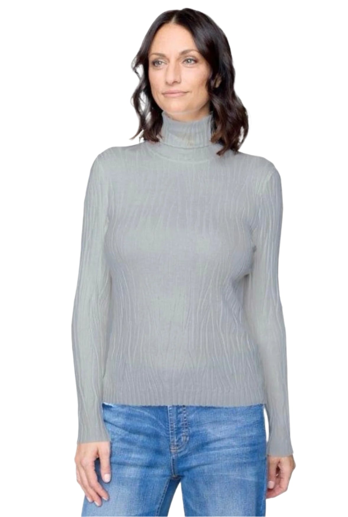 Carré Noir Modern Squiggle Turtleneck Top 6616