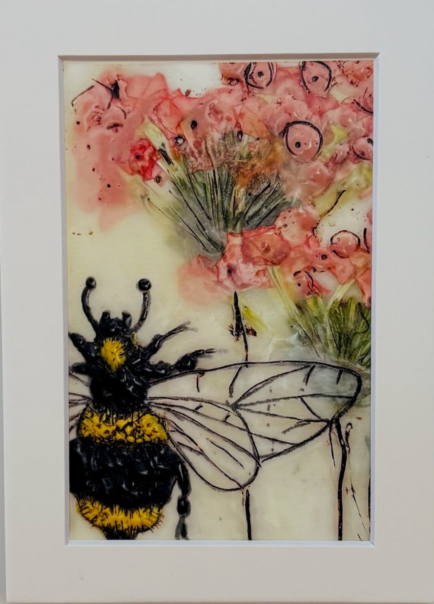 Trish McFerran Queen Bee & Flora Encaustic Print
