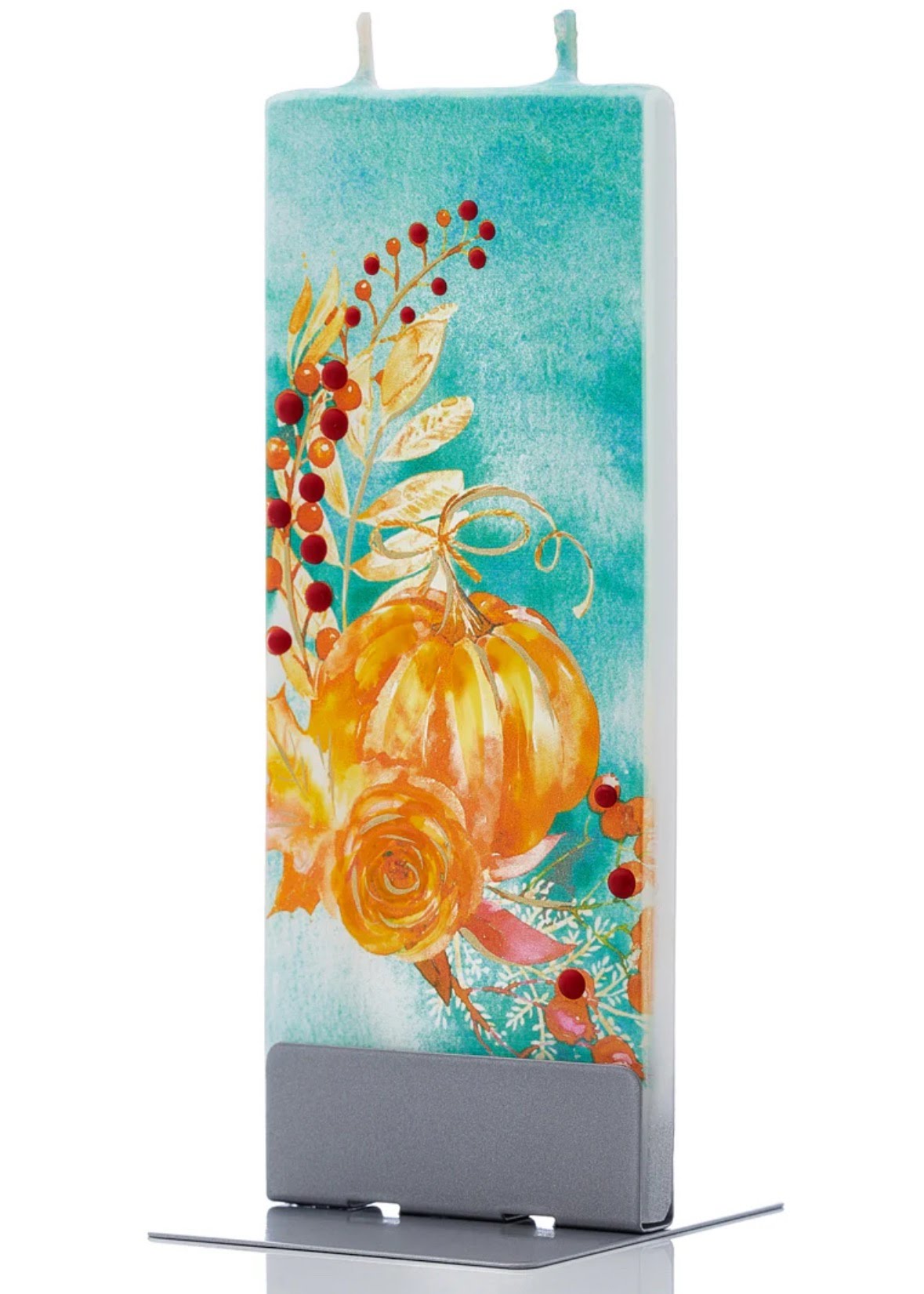 Flatyz Fall Pumpkins in Turquoise Sky Candle