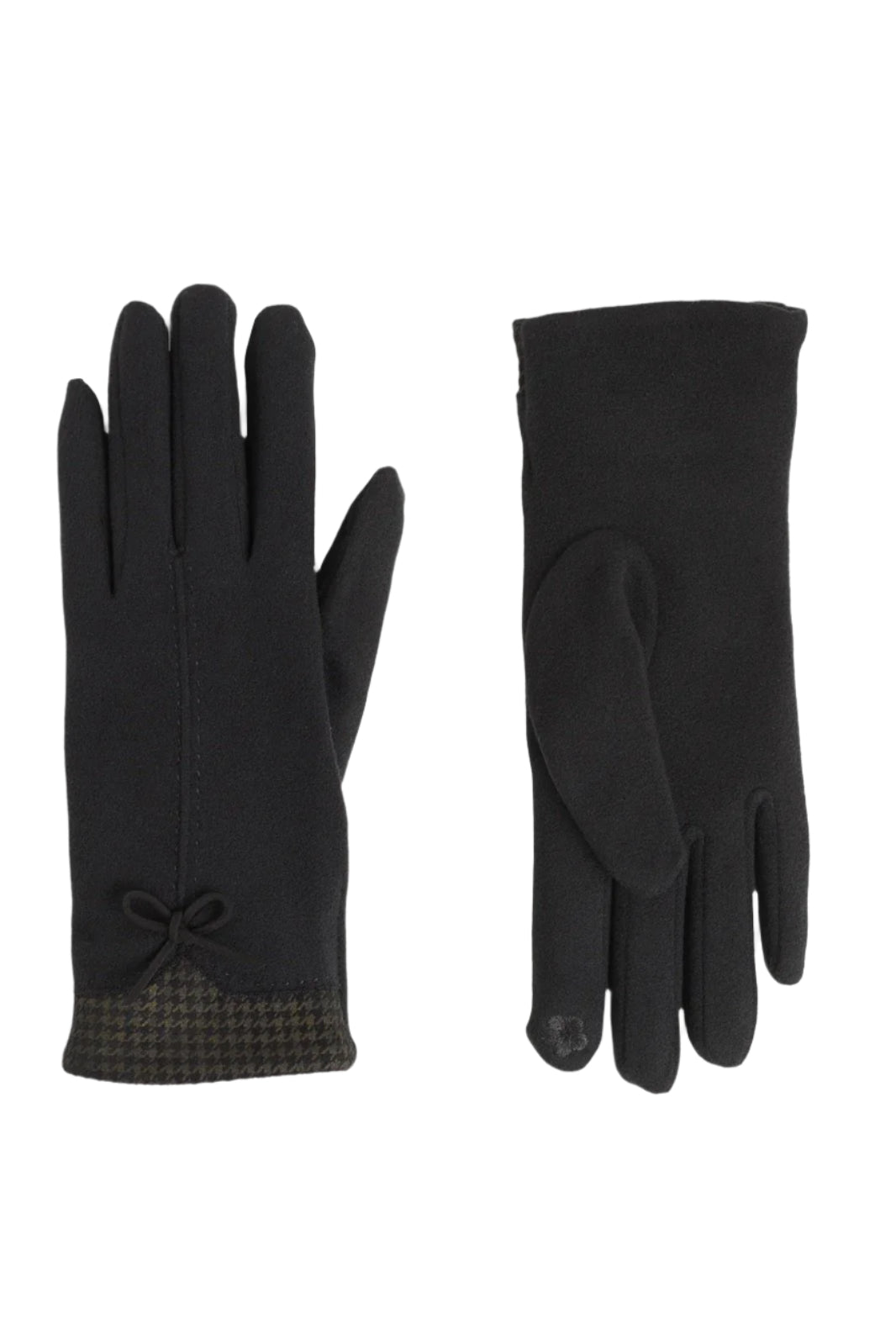 Coco + Carmen Houndstooth Bow Touchscreen Gloves