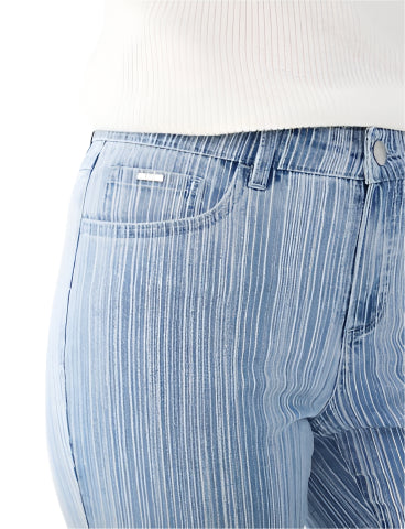 FDJ Olivia Textured Stripe Capri 2036779